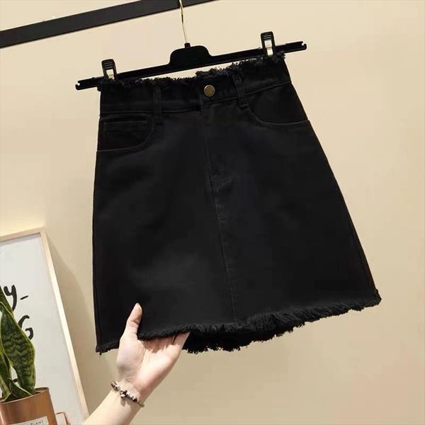 a line white denim womens skirt spring summer high waisted trousers woman skirts faldas jupe, Black
a line white denim womens skirt spring summer high waisted trousers woman skirts faldas jupe, Black