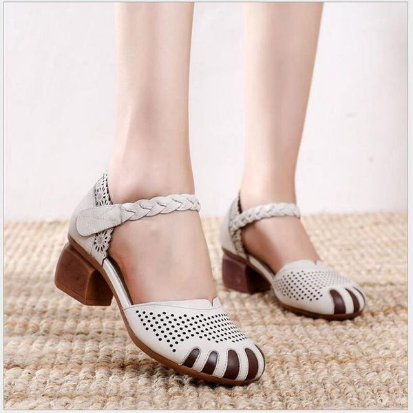 dress shoes 2021 genuine leather women sandals woman med heels retro handmade summer hollow out sandal, Black
dress shoes 2021 genuine leather women sandals woman med heels retro handmade summer hollow out sandal, Black