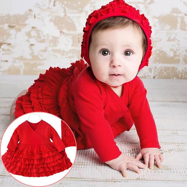 girl's dresses fall baby girl cotton ruffles dress with cap red pink princess set infant girls clothes born gift 3m 6m 9m, Red;yellow
girl's dresses fall baby girl cotton ruffles dress with cap red pink princess set infant girls clothes born gift 3m 6m 9m, Red;yellow