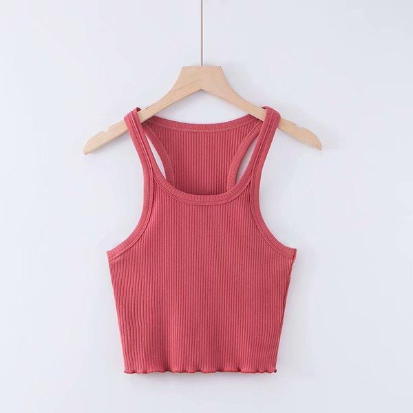 women's tanks & camis summer fashion u-neck hem wooden ear vest female, street casual short bottoming female, White
women's tanks & camis summer fashion u-neck hem wooden ear vest female, street casual short bottoming female, White