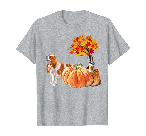 cavalier king charles spaniel scarf pumpkin spice latte fall t-shirt, White;black
cavalier king charles spaniel scarf pumpkin spice latte fall t-shirt, White;black