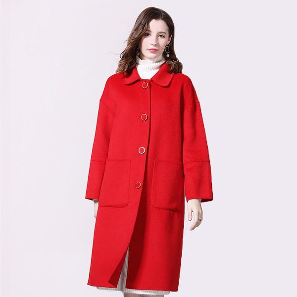 women's wool & blends cinessd winter and autumn coat women woman clothes 2021 fashion mid-long red loose double-side female, Black
women's wool & blends cinessd winter and autumn coat women woman clothes 2021 fashion mid-long red loose double-side female, Black