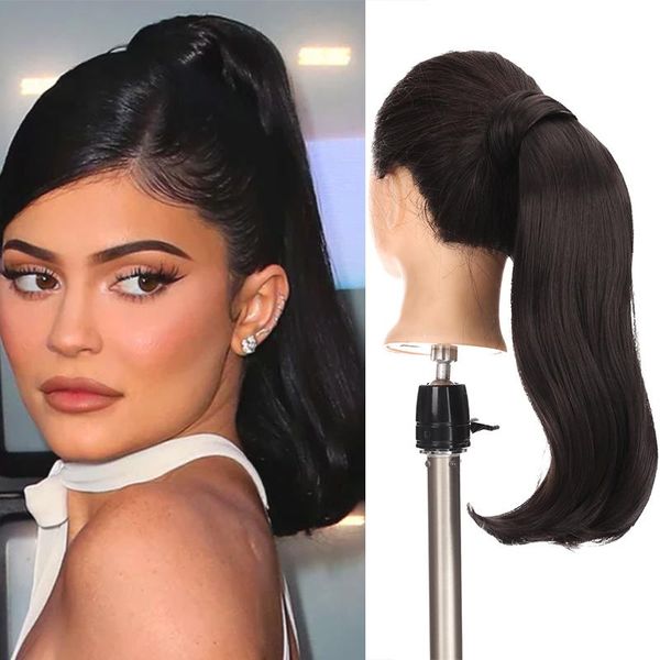 synthetic wigs dianqi brown wrap around ponytai short straight hairpiece with clip in hair ponytail, Black
synthetic wigs dianqi brown wrap around ponytai short straight hairpiece with clip in hair ponytail, Black