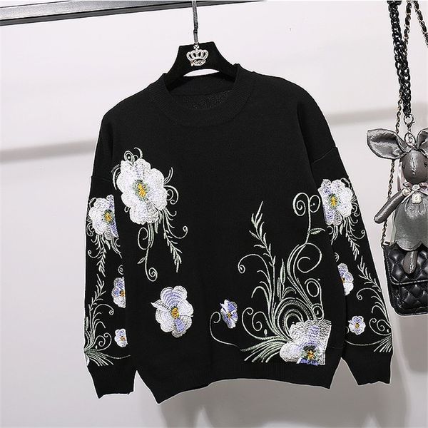 spring autumn knitted set women embroidery flowers sweater casual long pants two piece outfits female loose knitting tracksuit 8qfb, Black;brown
spring autumn knitted set women embroidery flowers sweater casual long pants two piece outfits female loose knitting tracksuit 8qfb, Black;brown