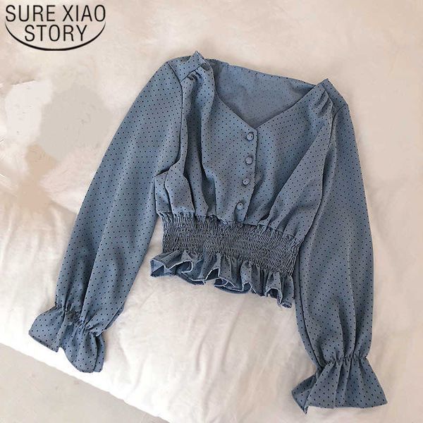 spring v-neck flare sleeve polka dot women blouse shirts elegant front buttons slim waist ruffles female blouse blusas 6602 210528, White
spring v-neck flare sleeve polka dot women blouse shirts elegant front buttons slim waist ruffles female blouse blusas 6602 210528, White