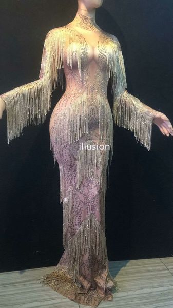 golden rhinestones fringes dress stage wear singer evening performance tassel long dresses prom birthday celebrate party dresses, Black;red
golden rhinestones fringes dress stage wear singer evening performance tassel long dresses prom birthday celebrate party dresses, Black;red