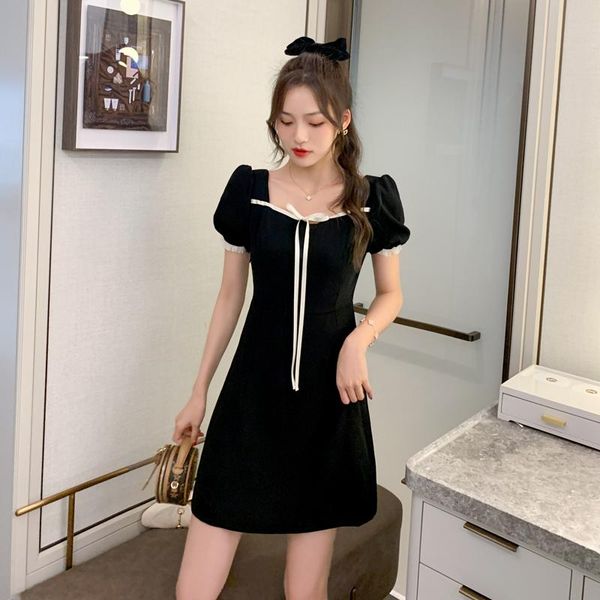 casual dresses real s spot 2021 sweet bubble sleeve square neck dress with thin waist and small black female summer, Black;gray
casual dresses real s spot 2021 sweet bubble sleeve square neck dress with thin waist and small black female summer, Black;gray