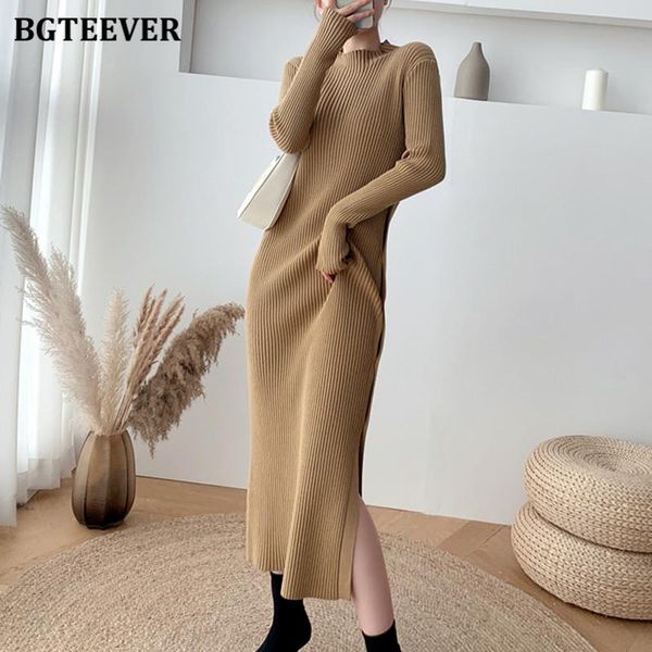 casual dresses bgteever fashion thicken half turtleneck women knitted dress single-breasted side split long vestidos femme winter sweater, Black;gray
casual dresses bgteever fashion thicken half turtleneck women knitted dress single-breasted side split long vestidos femme winter sweater, Black;gray