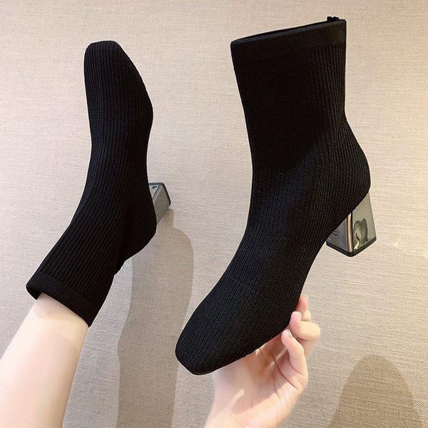 boots 2021 spring autumn sock boot high heel pointed toe slip on mid calf pumps shoes women casual heels, Black
boots 2021 spring autumn sock boot high heel pointed toe slip on mid calf pumps shoes women casual heels, Black