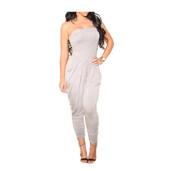 women's jumpsuits & rompers 2021 summer women grey strapless jumpsuit fashion backless sleeveless casual solid piece long, Black;white
women's jumpsuits & rompers 2021 summer women grey strapless jumpsuit fashion backless sleeveless casual solid piece long, Black;white