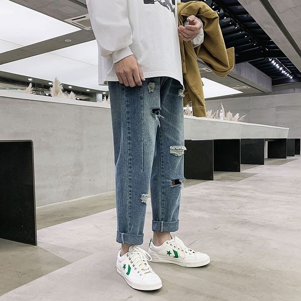 2021 ripped men's fashion retro wide-leg jeans men streetwear hip-hop hole straight denim trousers mens s-3xl b1fa, Blue
2021 ripped men's fashion retro wide-leg jeans men streetwear hip-hop hole straight denim trousers mens s-3xl b1fa, Blue