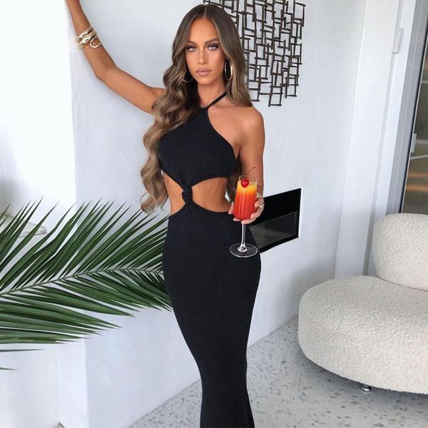 casual dresses halter backless maxi dress lace up hollow out twist summer long beach sundress women streetwear party robe, Black;gray
casual dresses halter backless maxi dress lace up hollow out twist summer long beach sundress women streetwear party robe, Black;gray