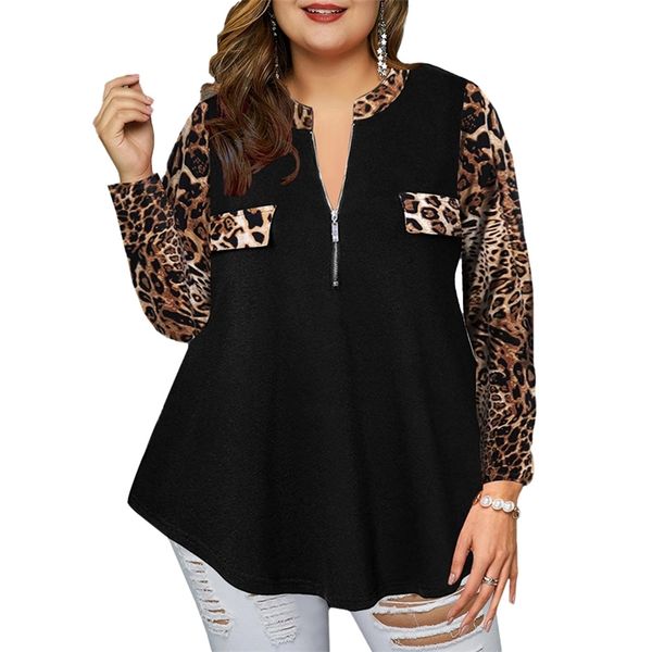 5xl plus size women leopard print blouses shirts long sleeve casual zipper clothes patchwork shirt vintage blouse 210225, White
5xl plus size women leopard print blouses shirts long sleeve casual zipper clothes patchwork shirt vintage blouse 210225, White