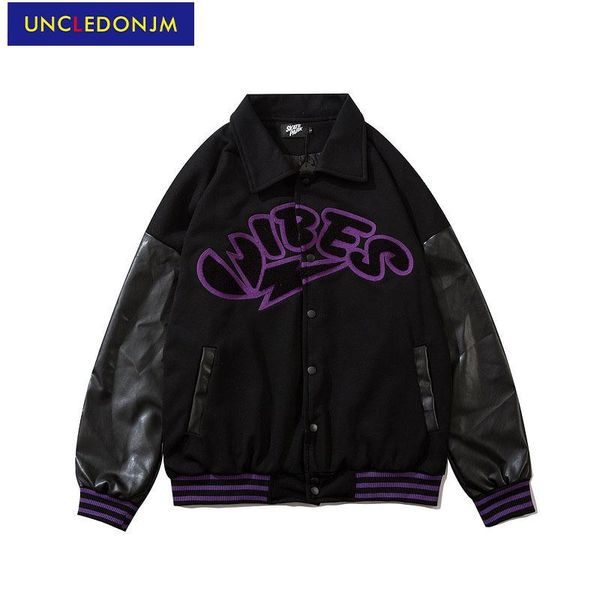 men's jackets uncledonjm men hip hop winter jacket leather patchwork japanese fashion retro clothes streetwear couple 9186, Black;brown
men's jackets uncledonjm men hip hop winter jacket leather patchwork japanese fashion retro clothes streetwear couple 9186, Black;brown