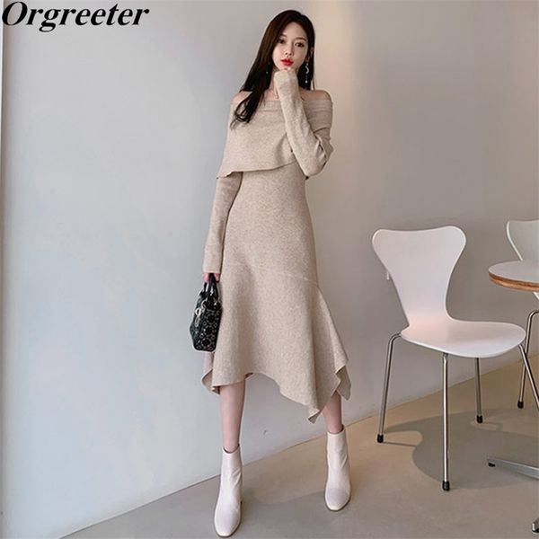 off-shoulder knitted dress temperament slim irregular bodycon long-sleeved mid-length sweater women prty 210602, Black;gray
off-shoulder knitted dress temperament slim irregular bodycon long-sleeved mid-length sweater women prty 210602, Black;gray