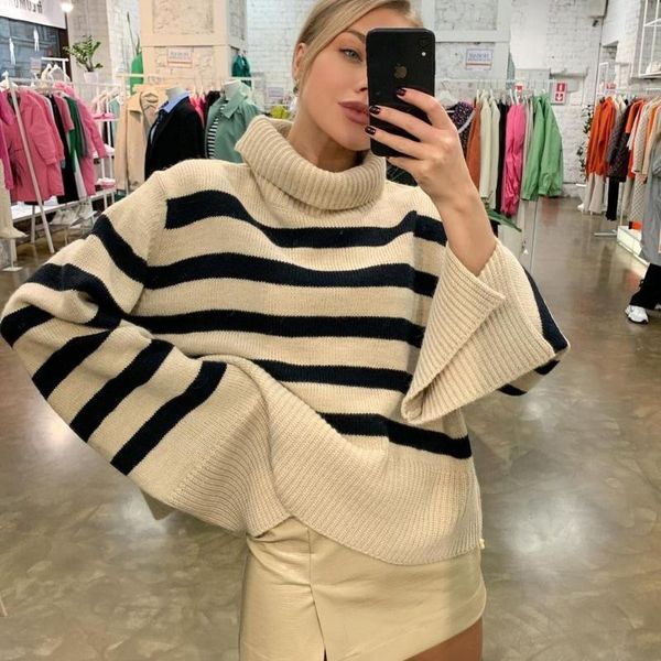 women's sweaters women y2k striped sweater 2021 autumn and winter female turtleneck long sleeve casual loose oversize pullover jumper, White;black
women's sweaters women y2k striped sweater 2021 autumn and winter female turtleneck long sleeve casual loose oversize pullover jumper, White;black