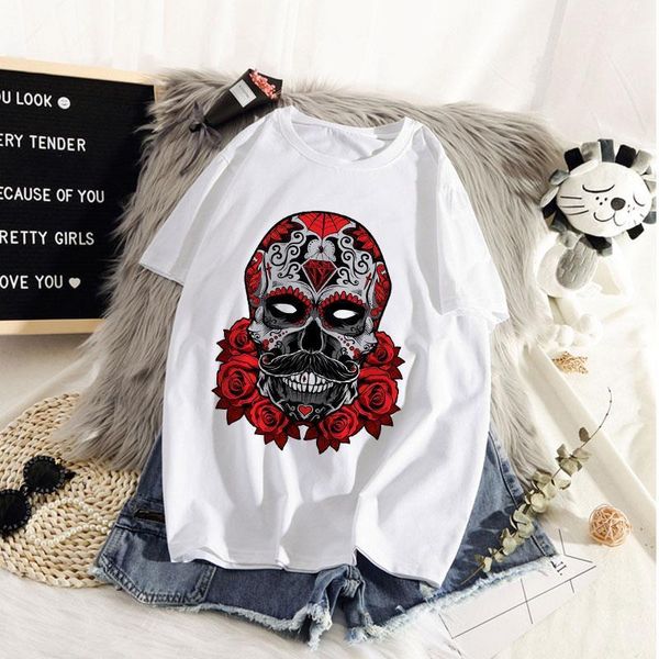 new fashion t shirt women floral skull print 90s tshirt harajuku ulzzang graphic summer t-shirt white
new fashion t shirt women floral skull print 90s tshirt harajuku ulzzang graphic summer t-shirt white