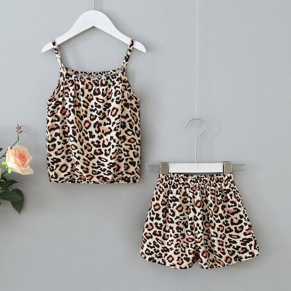 kids baby girls fashion leopard clothes sets summer sleeveless leopard +shorts girls sunsuit set 2-8y, White
kids baby girls fashion leopard clothes sets summer sleeveless leopard +shorts girls sunsuit set 2-8y, White