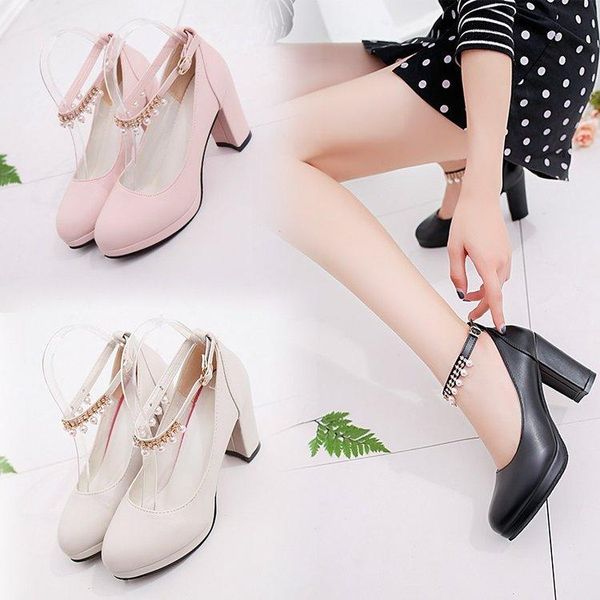 dress shoes nice temperament elegant party single platform high heels round head beaded small fresh women's, Black
dress shoes nice temperament elegant party single platform high heels round head beaded small fresh women's, Black
