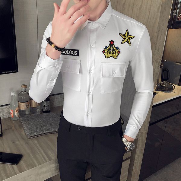 new estilo britnico primavera nova manga longa camisas roupas masculinas 2021 frente bolso decorao magro ajuste casual clube vestido plus bs, Black;brown
new estilo britnico primavera nova manga longa camisas roupas masculinas 2021 frente bolso decorao magro ajuste casual clube vestido plus bs, Black;brown