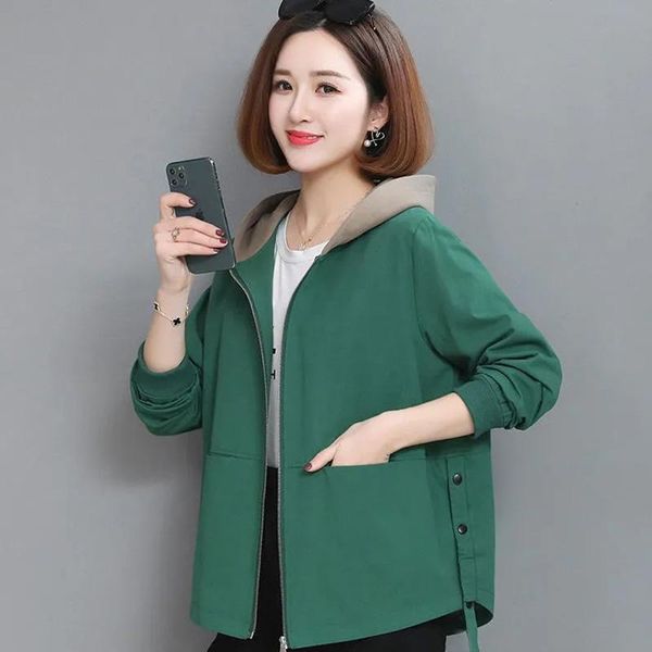 women's jackets vintage loose short hooded women fashion 2021 casual printing coat female korean style autumn outwear, Black;brown
women's jackets vintage loose short hooded women fashion 2021 casual printing coat female korean style autumn outwear, Black;brown