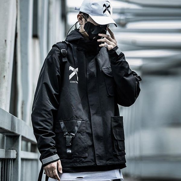 dark reflective cargo jackets coat men streetwear tactical function pullover multi-pocket hoody windbreaker coats, Black;brown
dark reflective cargo jackets coat men streetwear tactical function pullover multi-pocket hoody windbreaker coats, Black;brown