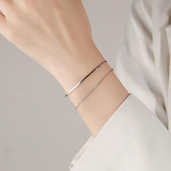 link, chain double-layer bracelet ladies fashion ins niche design sense simple and cold geometric jewelry gift, Black
link, chain double-layer bracelet ladies fashion ins niche design sense simple and cold geometric jewelry gift, Black