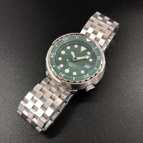 wristwatches 2021 green color stainless steel automatic watch men 300m water resistant ceramics bezel sapphire glass tuna dive, Slivery;brown
wristwatches 2021 green color stainless steel automatic watch men 300m water resistant ceramics bezel sapphire glass tuna dive, Slivery;brown