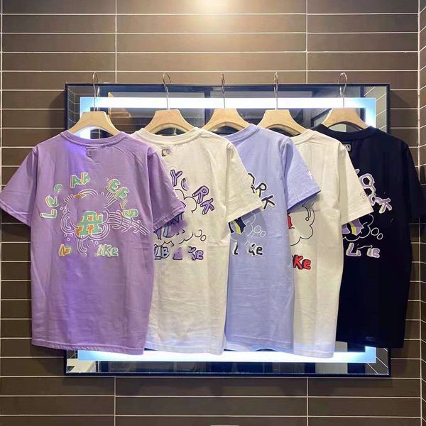 luxury design spring and summer popcorn foam printing loose round neck couple short sleeve t-shirt, White
luxury design spring and summer popcorn foam printing loose round neck couple short sleeve t-shirt, White