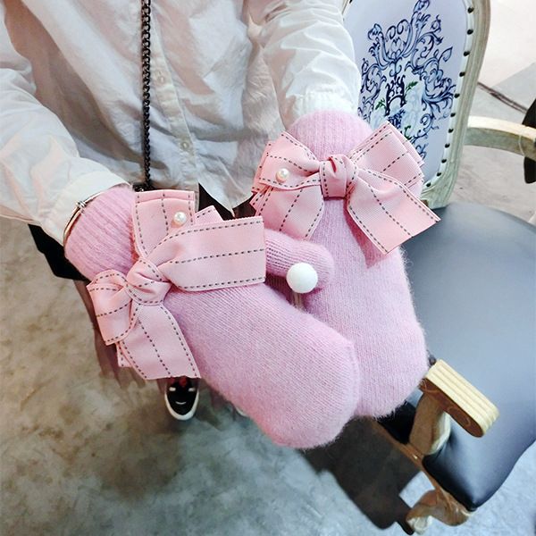 gloves literary temperament gray bow white ball cute all finger wool thickened korean fashion, Blue;gray
gloves literary temperament gray bow white ball cute all finger wool thickened korean fashion, Blue;gray