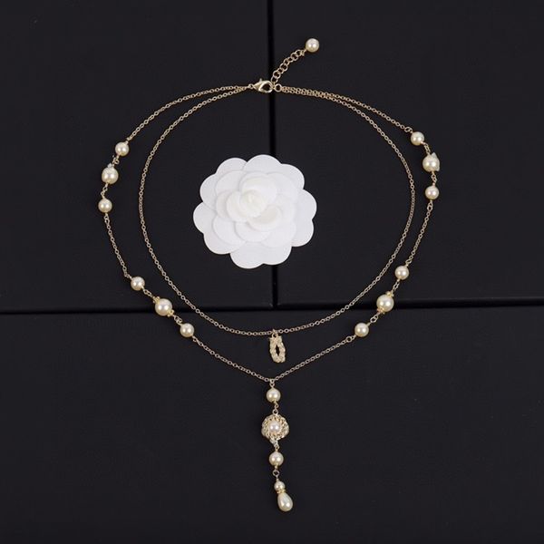 women's designer necklace classic letter logo double pearl swarovski crystal long necklace luxury jewelry wholesale lh-c6, Silver
women's designer necklace classic letter logo double pearl swarovski crystal long necklace luxury jewelry wholesale lh-c6, Silver