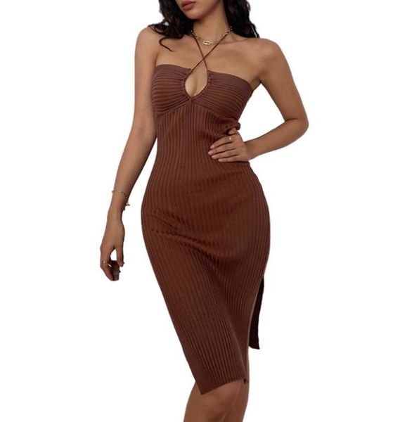 casual dresses women tie-up halter dress, adults solid color boat neck slit cutout, Black;gray
casual dresses women tie-up halter dress, adults solid color boat neck slit cutout, Black;gray