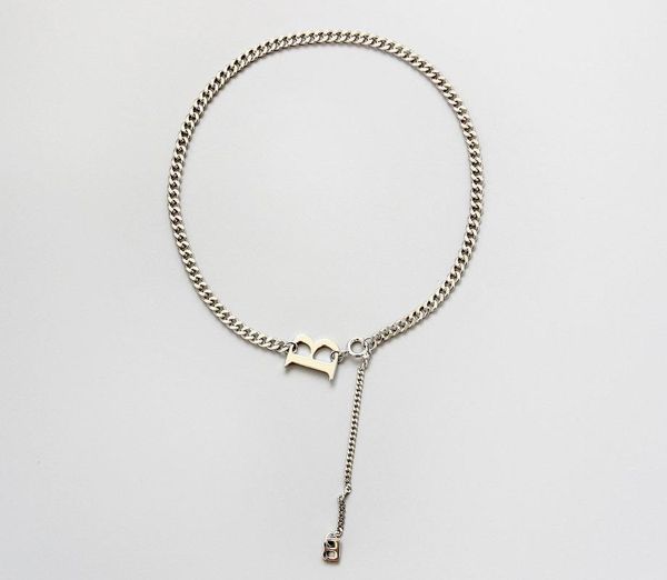 pendant necklaces european and american b capital necklace short letter chain, Silver
pendant necklaces european and american b capital necklace short letter chain, Silver