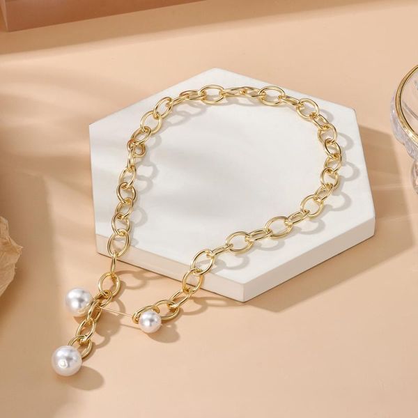pendant necklaces fashion vintage pearl cable chain for women gold metal geometric hanging 2021 trend female party jewelry, Silver
pendant necklaces fashion vintage pearl cable chain for women gold metal geometric hanging 2021 trend female party jewelry, Silver