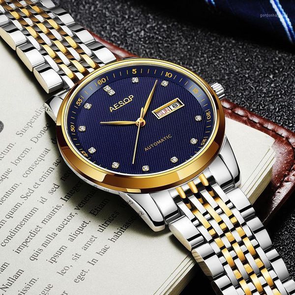 wristwatches mechanical watch men's high-end luxury success business calendar stainless steel hombre relogio masculi, Slivery;brown
wristwatches mechanical watch men's high-end luxury success business calendar stainless steel hombre relogio masculi, Slivery;brown