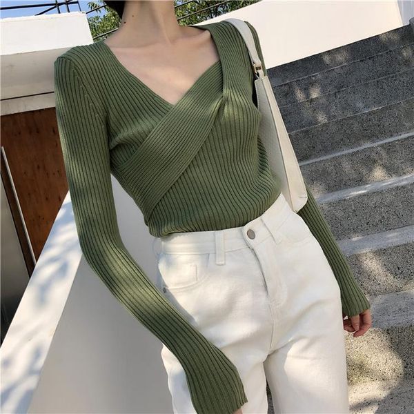 women's sweaters women solid color autumn and winter cropped personality design cross v-neck bottoming sweater slim long-sleeved top, White;black
women's sweaters women solid color autumn and winter cropped personality design cross v-neck bottoming sweater slim long-sleeved top, White;black