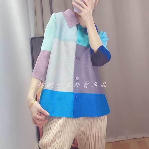 2021 new woman early spring buttoned jacket miyak fold fashion large thin three-quarters colorblock jacke iqd0, Black;brown
2021 new woman early spring buttoned jacket miyak fold fashion large thin three-quarters colorblock jacke iqd0, Black;brown