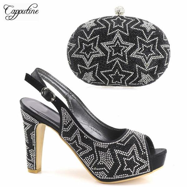 dress shoes wonderful black with rhinestones high heel sandal and purse bag sets for lady jjc602 ,heel height 12cm
dress shoes wonderful black with rhinestones high heel sandal and purse bag sets for lady jjc602 ,heel height 12cm