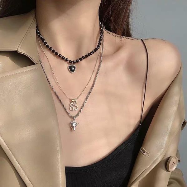 pendant necklaces black bead heart for women men 3-layer number 85 clavicle chain necklace accessories female jewelry wholesale, Silver
pendant necklaces black bead heart for women men 3-layer number 85 clavicle chain necklace accessories female jewelry wholesale, Silver