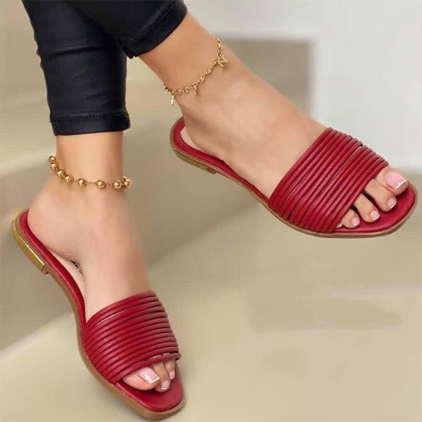 women fashi slippers square toe women's slipper shoes summer sandals open toe flat slides ladies rome plus size females shoes, Black
women fashi slippers square toe women's slipper shoes summer sandals open toe flat slides ladies rome plus size females shoes, Black