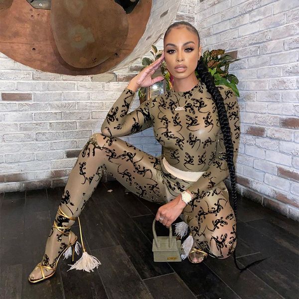 fashion mesh sheer see-through two piece sets women tracksuit print fitness bodycon tshirts and pants matching set suits, White
fashion mesh sheer see-through two piece sets women tracksuit print fitness bodycon tshirts and pants matching set suits, White