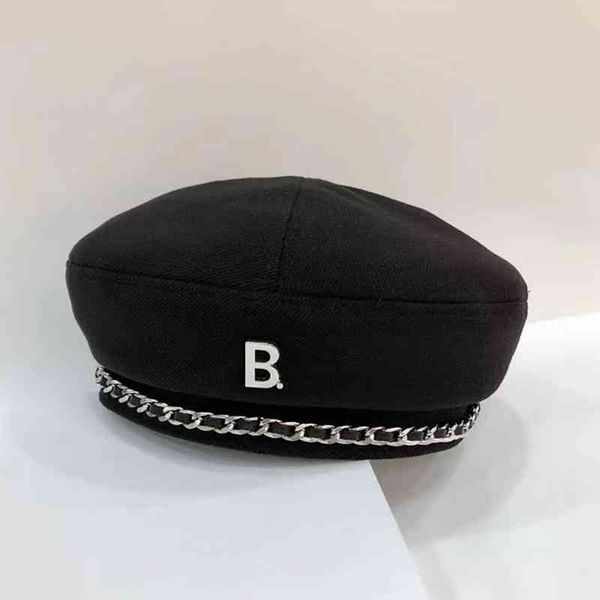 british letter chain beret show style fashion personality street travel octagonal hat female, Blue;gray
british letter chain beret show style fashion personality street travel octagonal hat female, Blue;gray