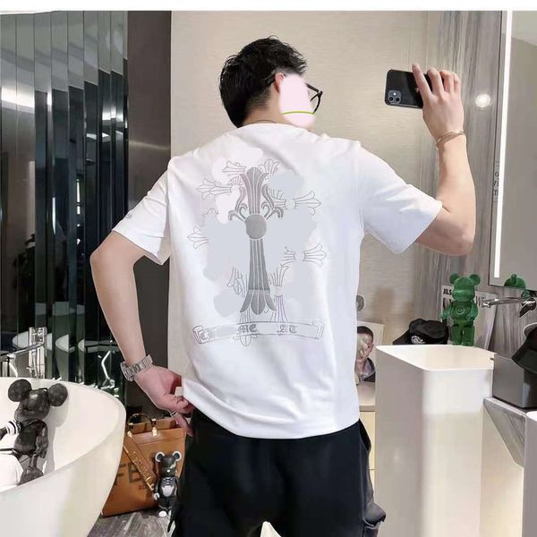 21 spring and summer new croix letter cross silver stamping fashion leisure comfortable couple short sleeves, White
21 spring and summer new croix letter cross silver stamping fashion leisure comfortable couple short sleeves, White