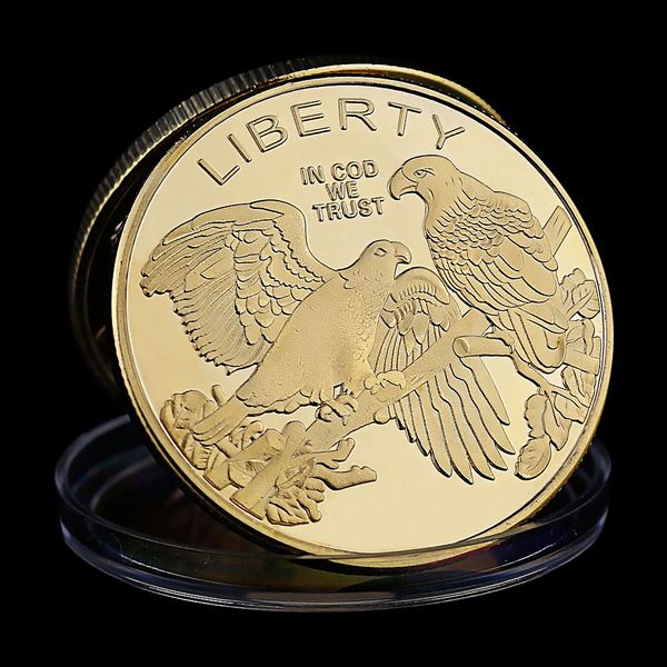 10pcs non magnetic liberty gold plated souvenir bald eagle in god we trust usa collectible gift collection art liberty commemorative coin
10pcs non magnetic liberty gold plated souvenir bald eagle in god we trust usa collectible gift collection art liberty commemorative coin
