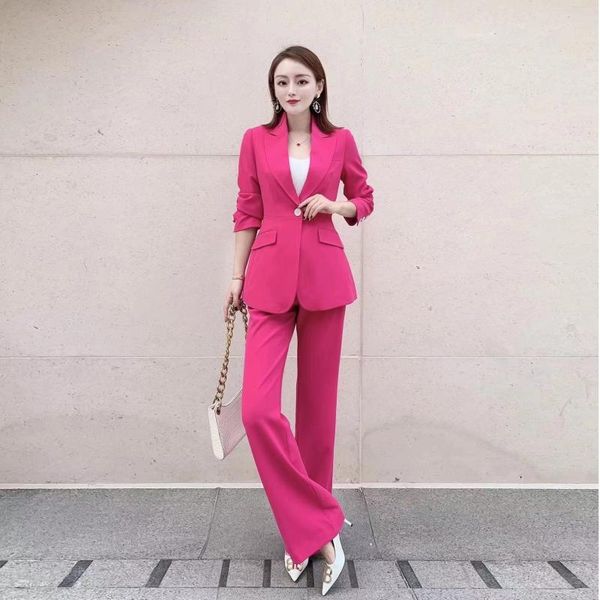 women's two piece pants early spring style western age reduction one button small suit micro lama professional, White
women's two piece pants early spring style western age reduction one button small suit micro lama professional, White
