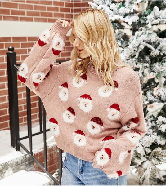 women's sweaters sweety lady causal knitted christmas sweater o-neck, White;black 
women's sweaters sweety lady causal knitted christmas sweater o-neck, White;black