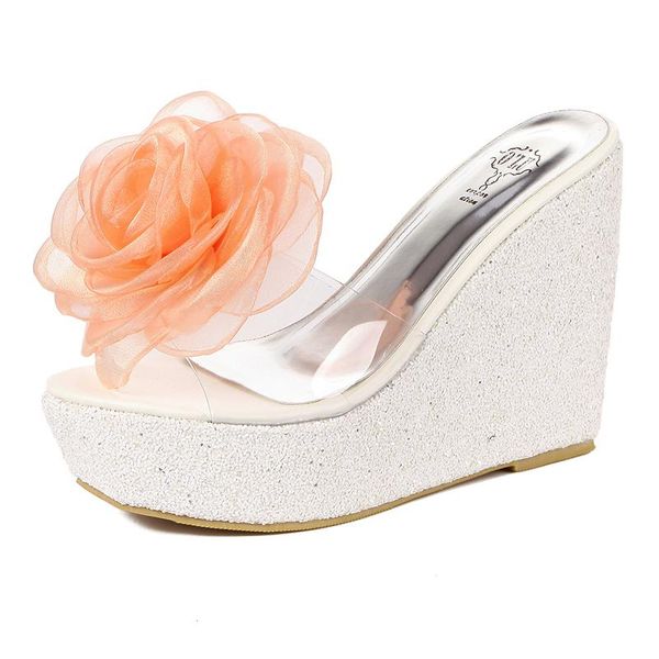 slippers 2021 women transparent flower wedges sandal 12cm high heel 4.5cm platform slide slipper luxury design summer beach shoes pink, Black
slippers 2021 women transparent flower wedges sandal 12cm high heel 4.5cm platform slide slipper luxury design summer beach shoes pink, Black