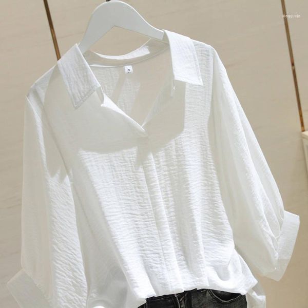 women's blouses & shirts contracted female 2021 summer shirt joker loose sets show thin v-neck bat sleeve shirts1, White
women's blouses & shirts contracted female 2021 summer shirt joker loose sets show thin v-neck bat sleeve shirts1, White