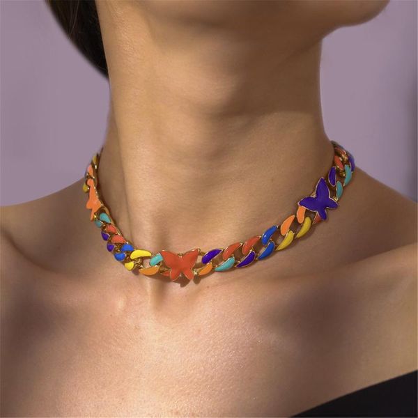 pendant necklaces boho style fashion necklace jewelry gift butterfly rainbow oil dripping chain short women exaggerated clavicle #4, Silver
pendant necklaces boho style fashion necklace jewelry gift butterfly rainbow oil dripping chain short women exaggerated clavicle #4, Silver
