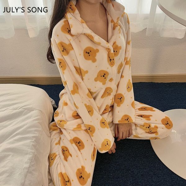 2021 new winter woman warm set yellow bear print lapel animal casual thick flannel sleepwear sweet cute pajamas kt2w, Black;red
2021 new winter woman warm set yellow bear print lapel animal casual thick flannel sleepwear sweet cute pajamas kt2w, Black;red